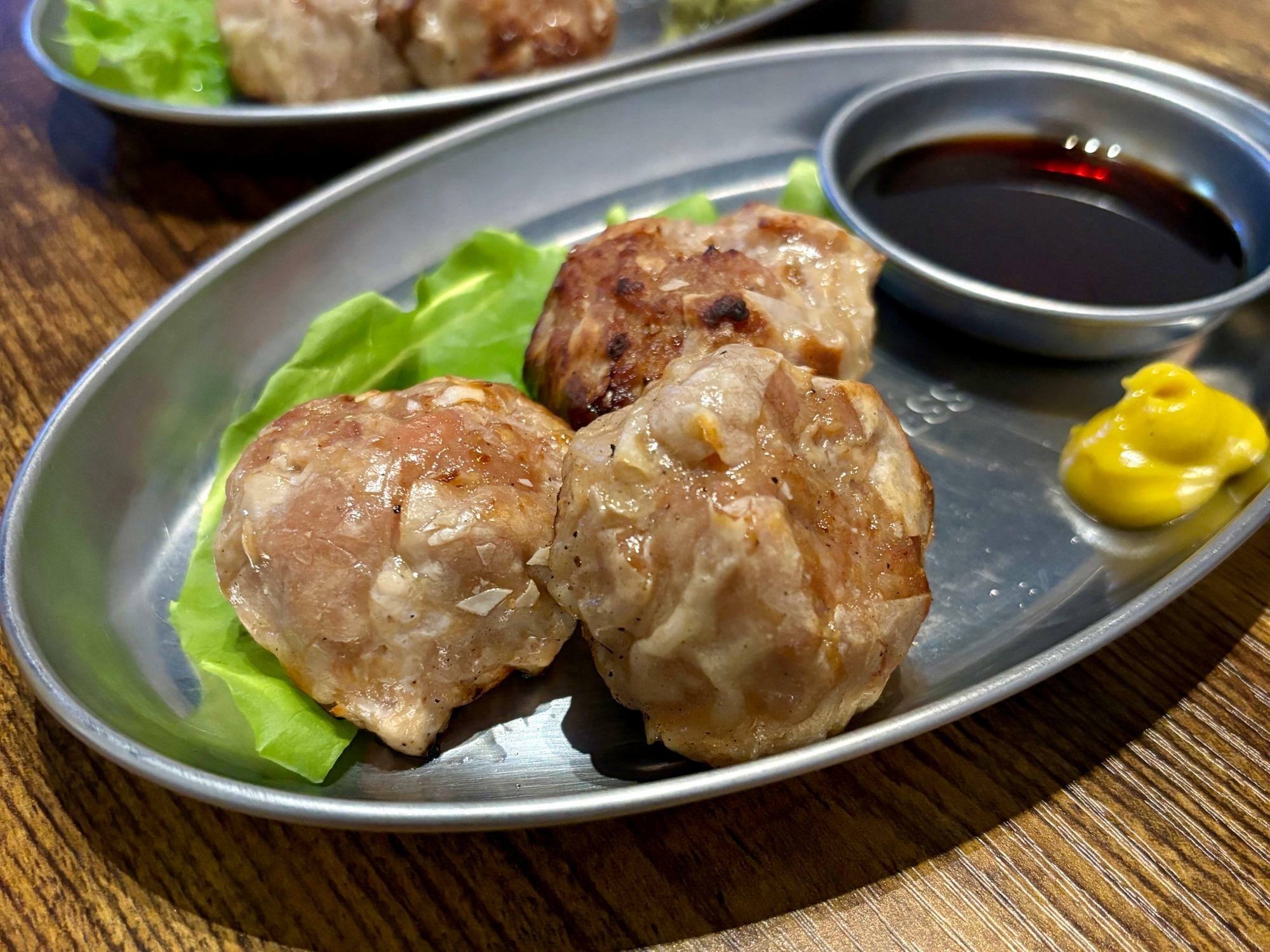 肉肉しゅうまい3個 からし醤油 480円（税込）