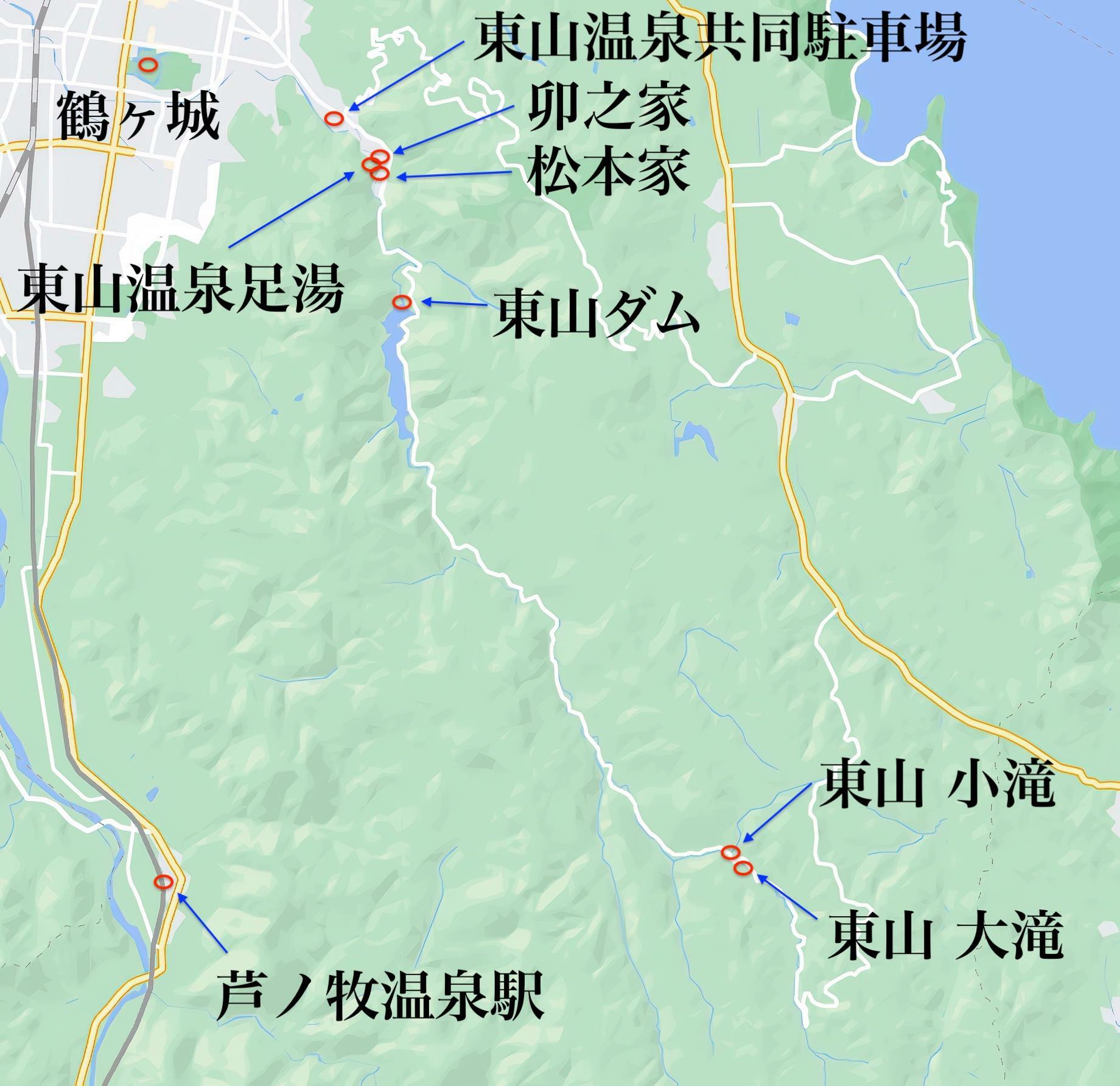 東山 大滝・小滝 場所