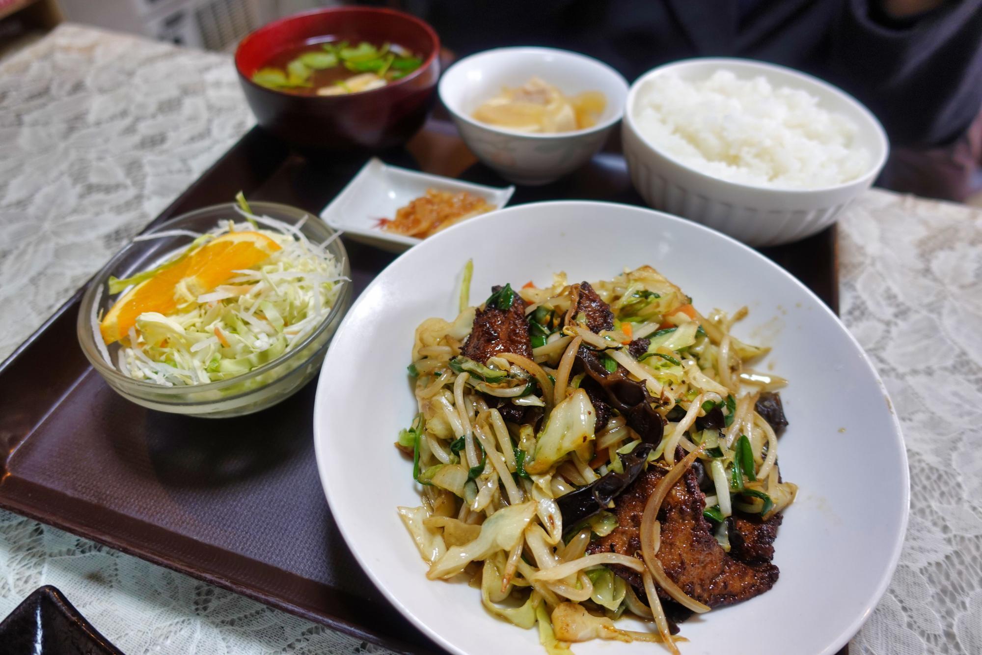 中華料理 ジャスミン レバニラ定食