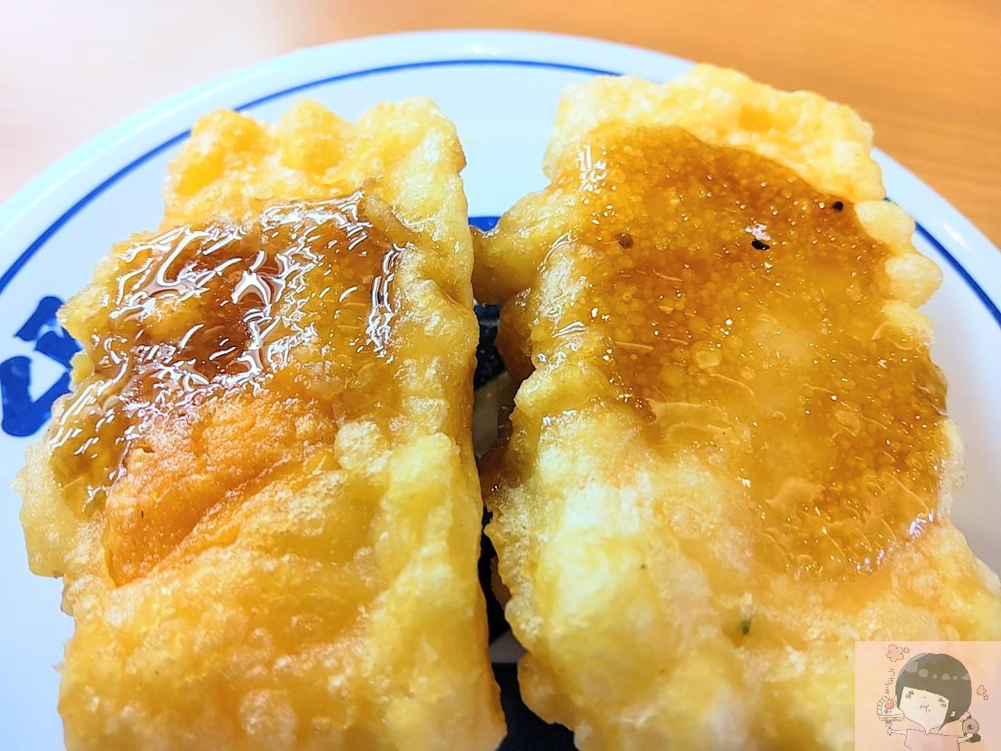 チェダーチーズ天  揚げたてアツアツ、濃厚チーズがクセになる！【くら寿司】の