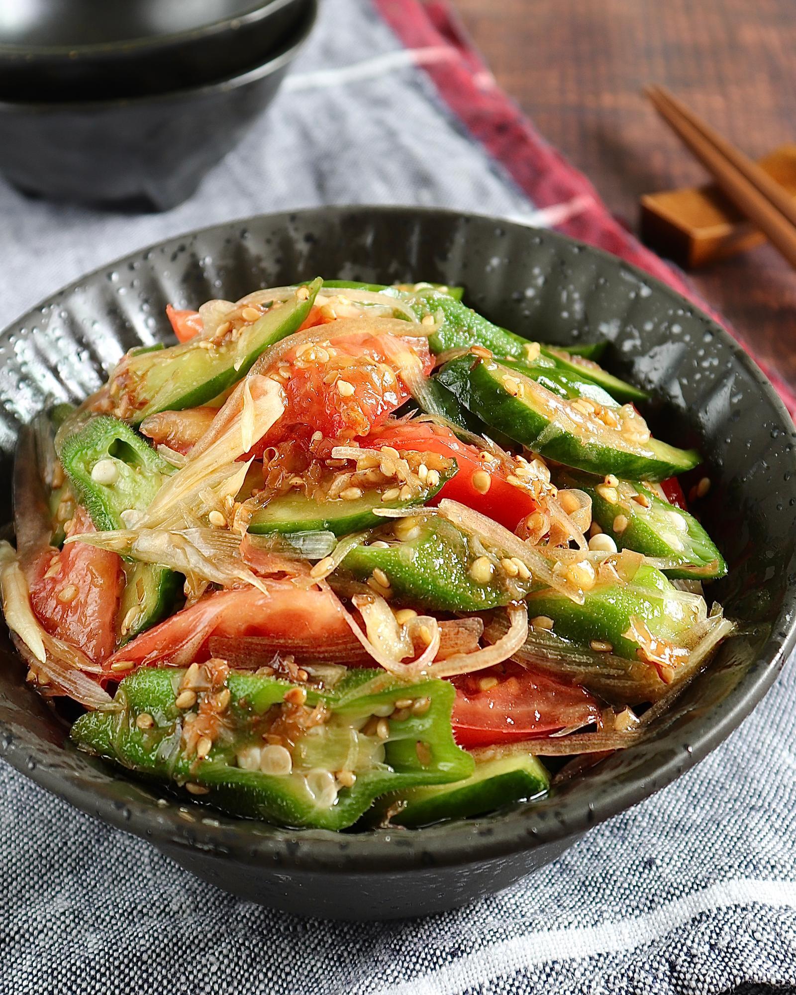 夏野菜がモリモリ食べれる！とにかく栄養満点『トマトとオクラときゅうりのさっぱり和え』（あみん(嶋田あさ美)） - エキスパート - Yahoo!ニュース