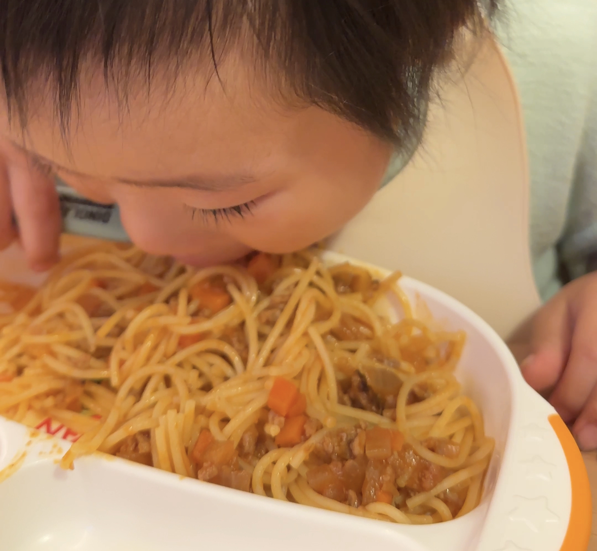 そうです。皿ごと食べるタイプです。