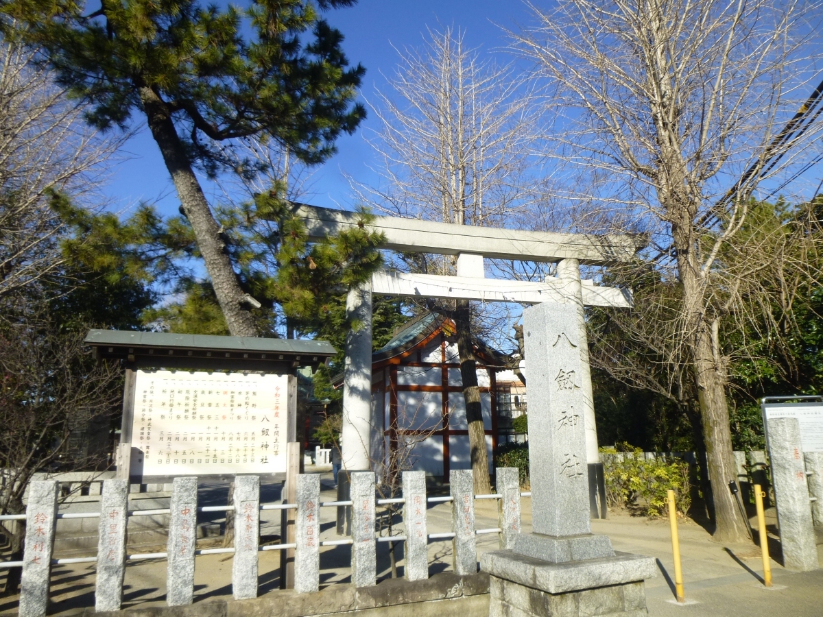 新中川のそばにある八剱神社