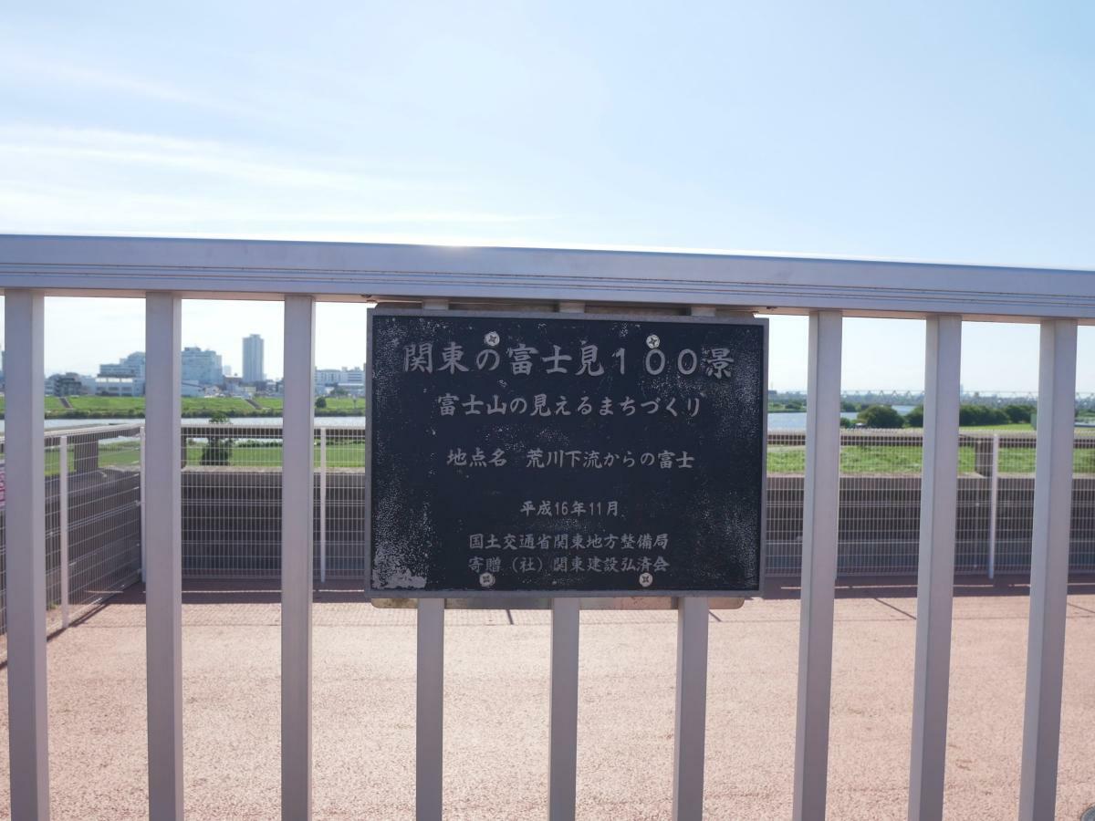 スロープに設置された「関東の富士見100景」のプレート