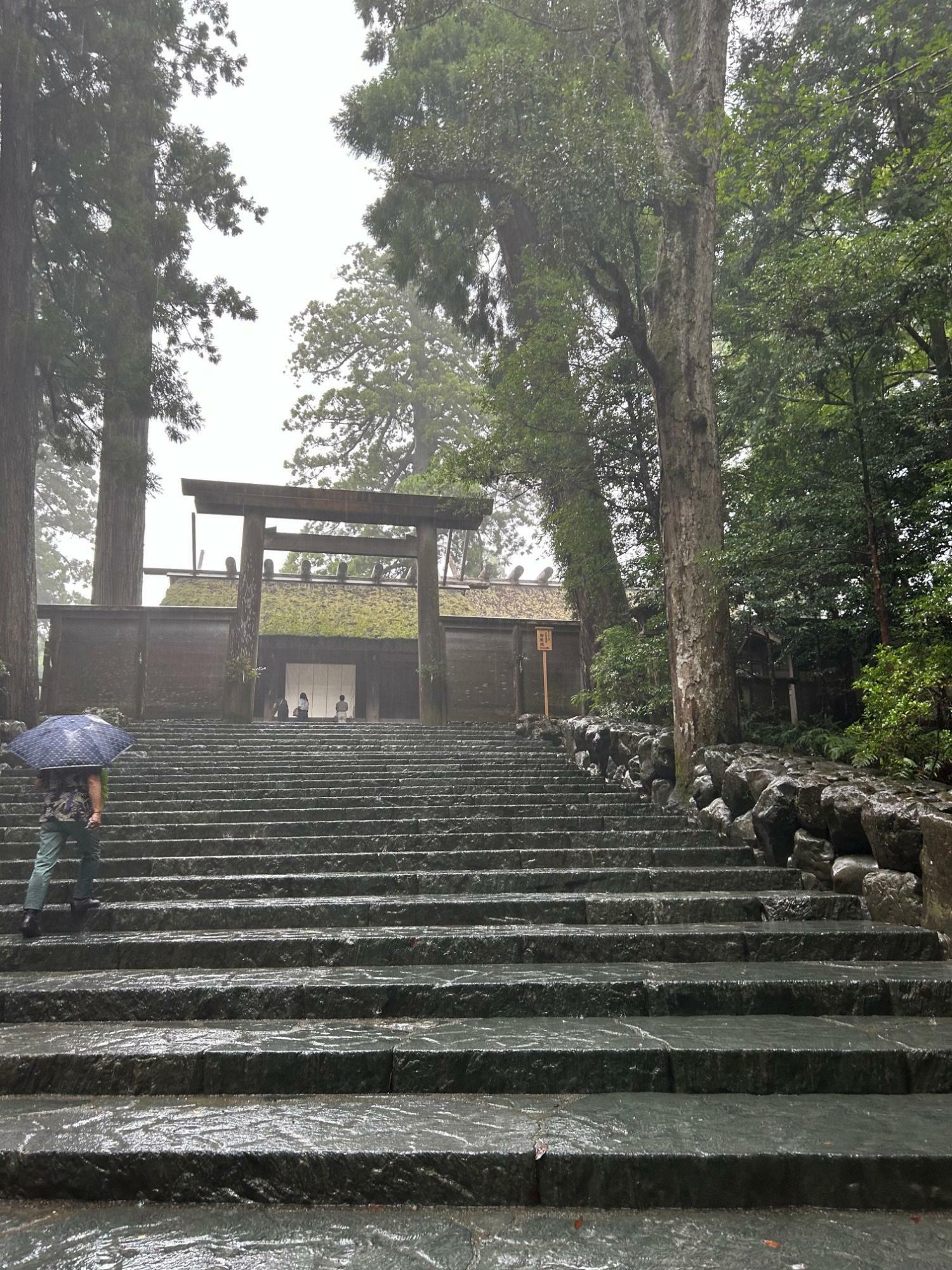 大雨の中の参拝でしたがこれはこれで幻想的かもしれない