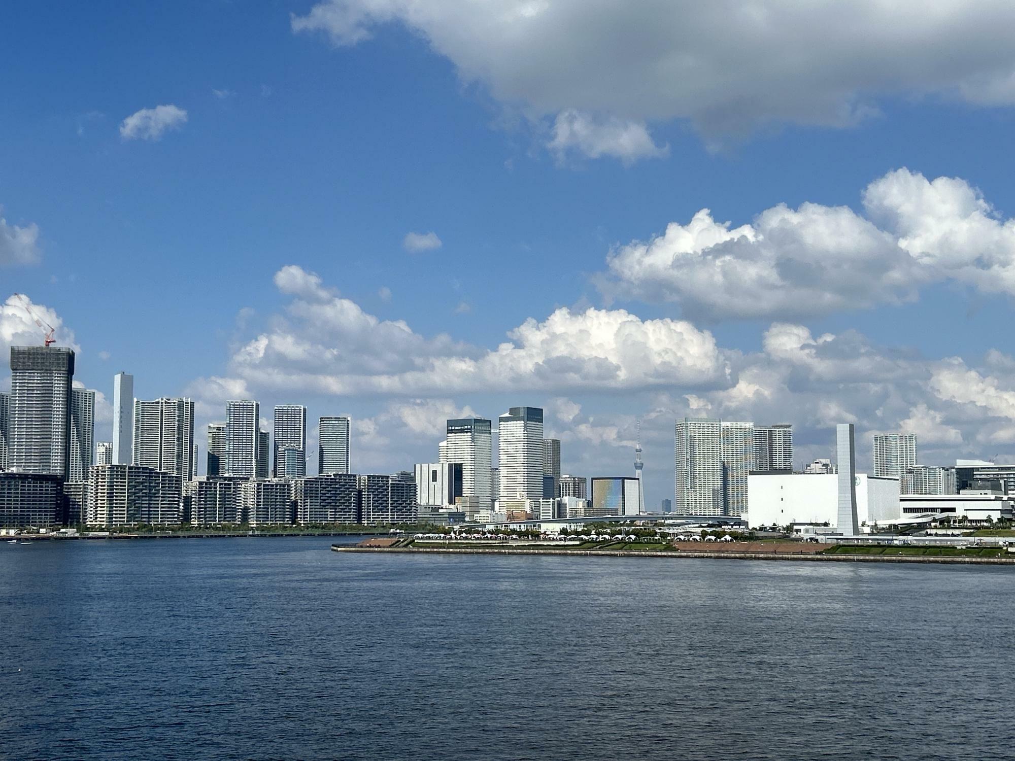 ビル群の間から見える東京スカイツリー(R)