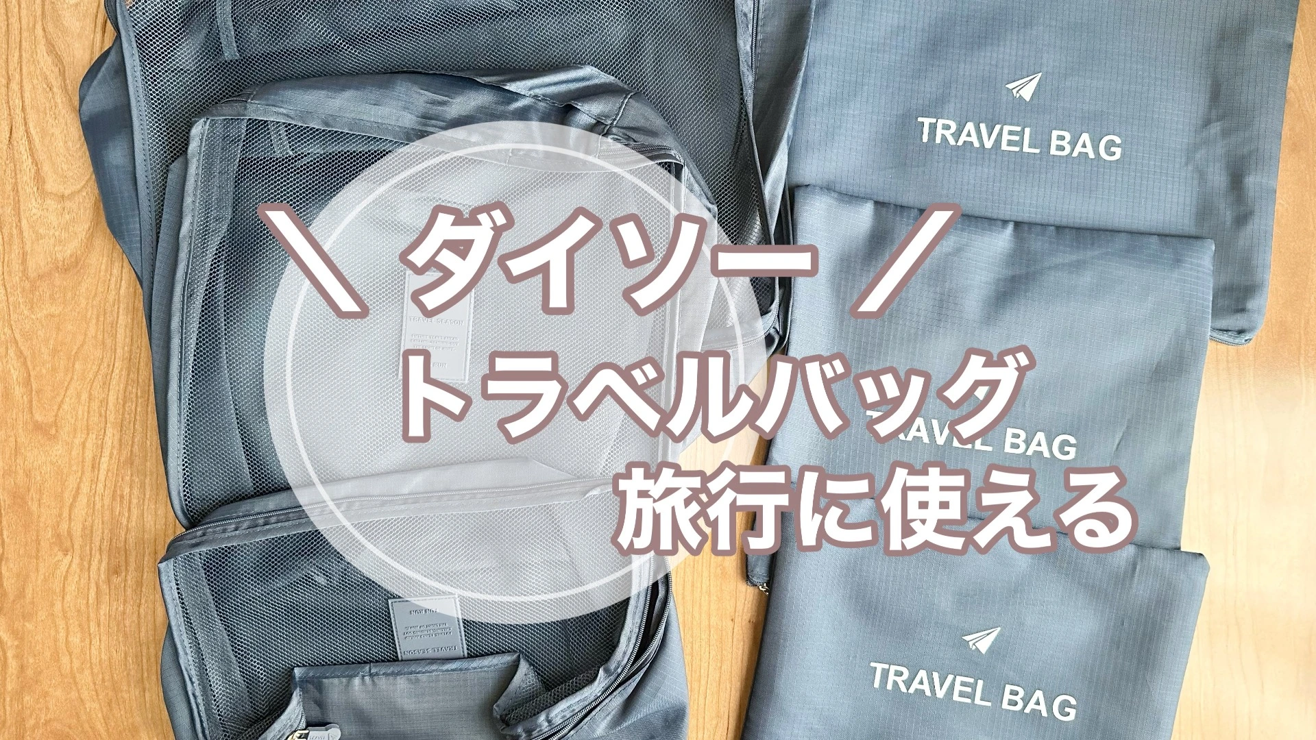 ダイソー】旅行で使いたくなる!!トラベルバッグが6点も入って見やすく