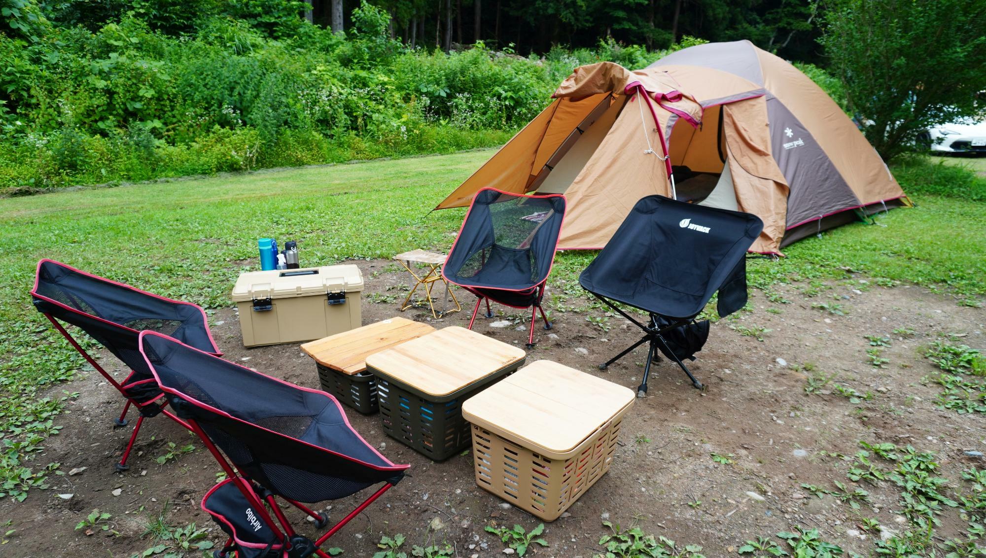 最低限のキャンプ道具リビング