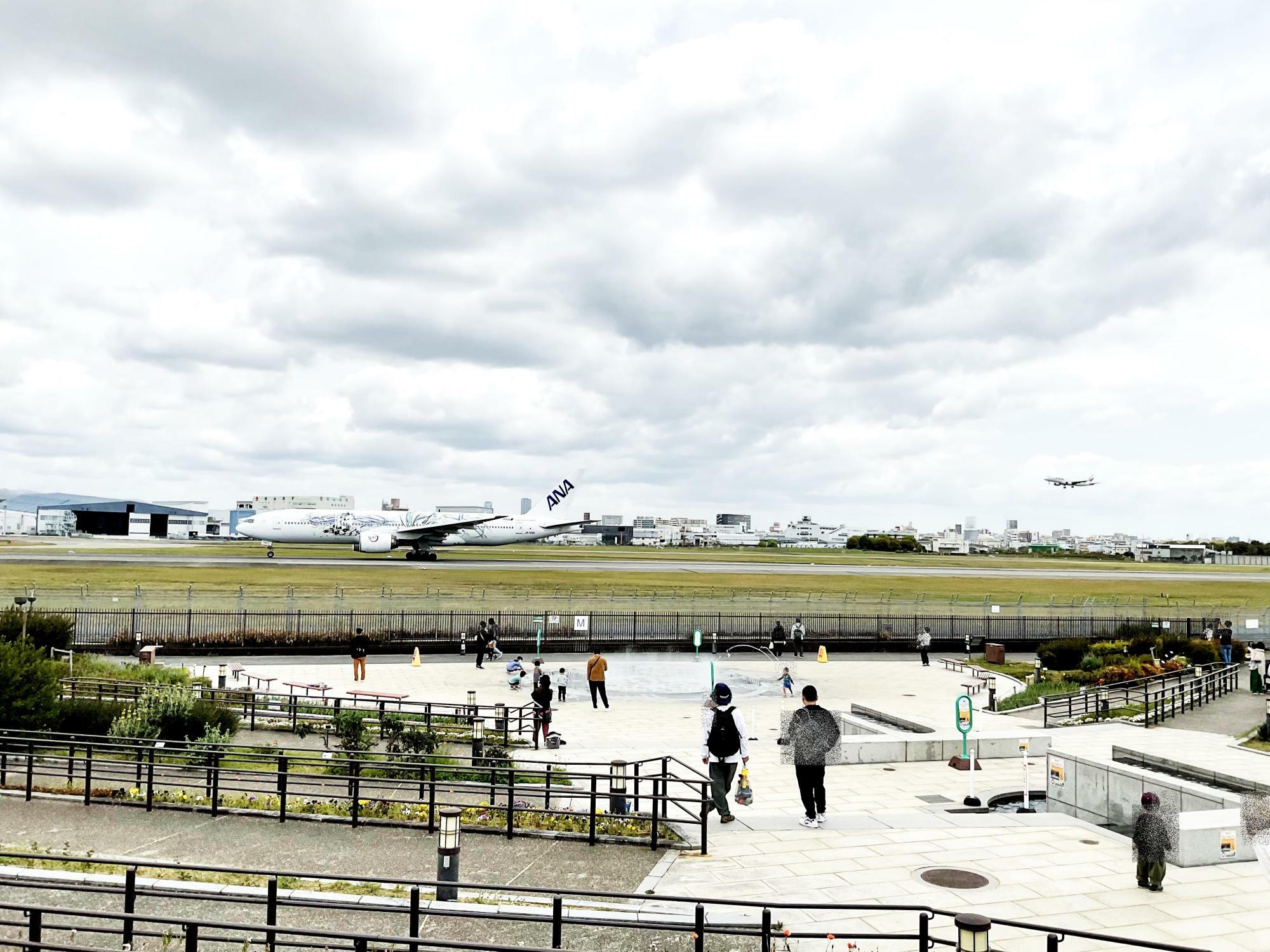 伊丹スカイパークから見る大迫力の飛行機