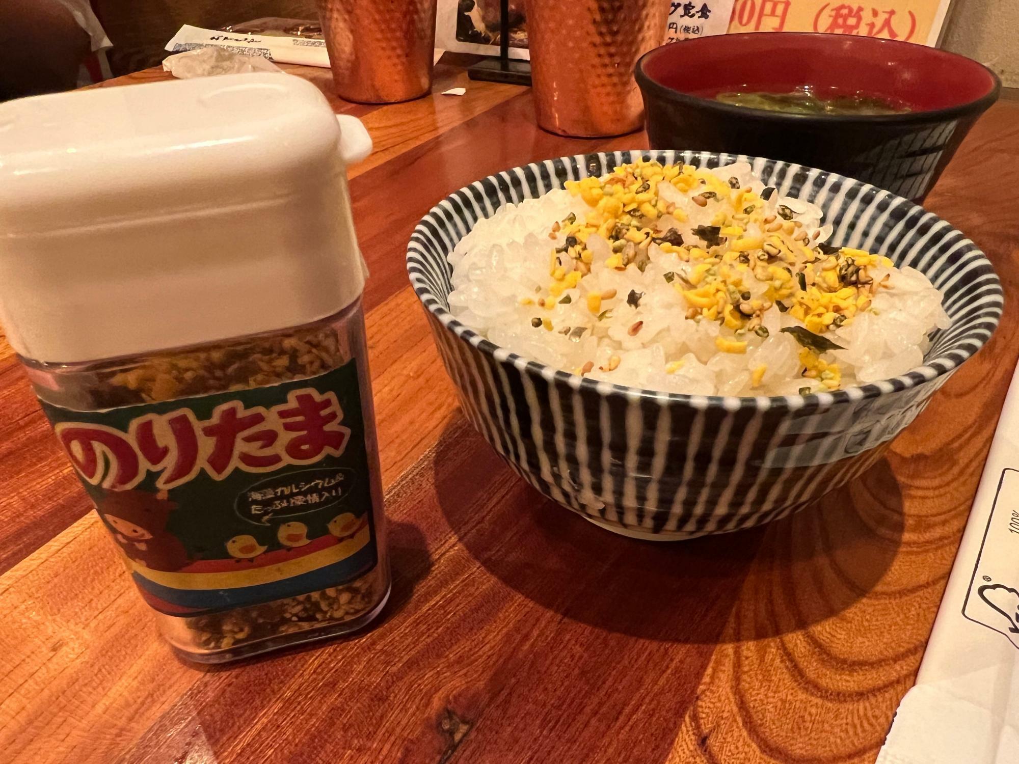 定食のご飯にはのりたまを