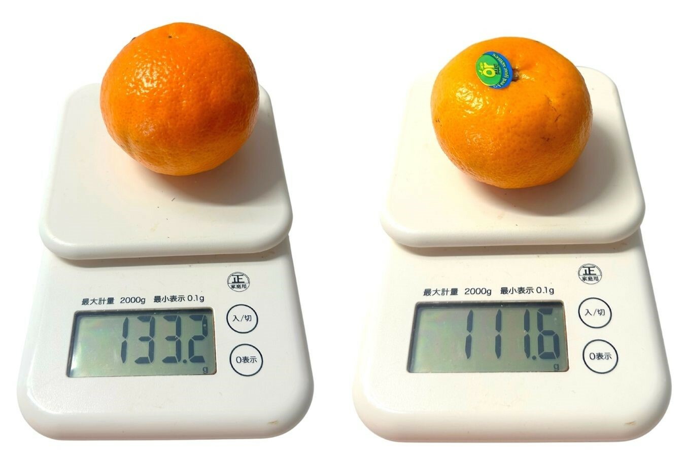 【コストコ】オアオレンジ　重さ比較