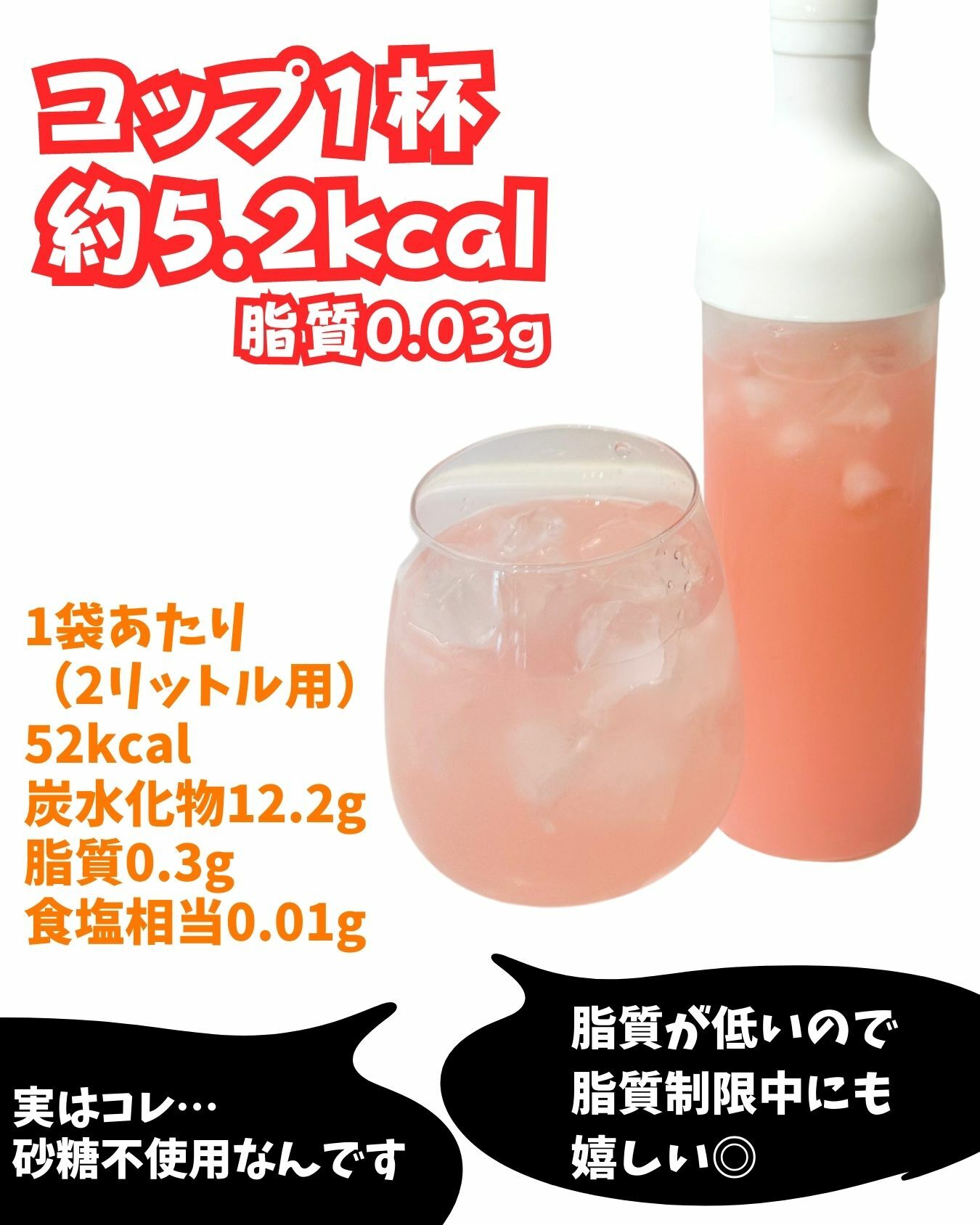 【コストコ】ピンクレモネード　1杯あたり約5キロカロリー