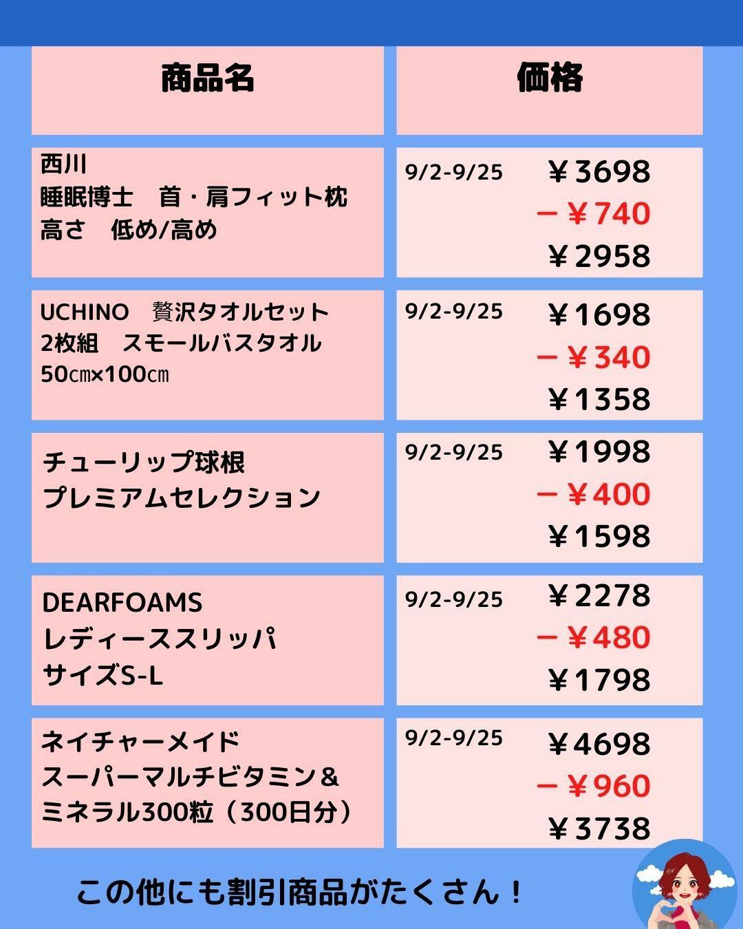 【コストコ】メルマガ割引情報9/2-9/29