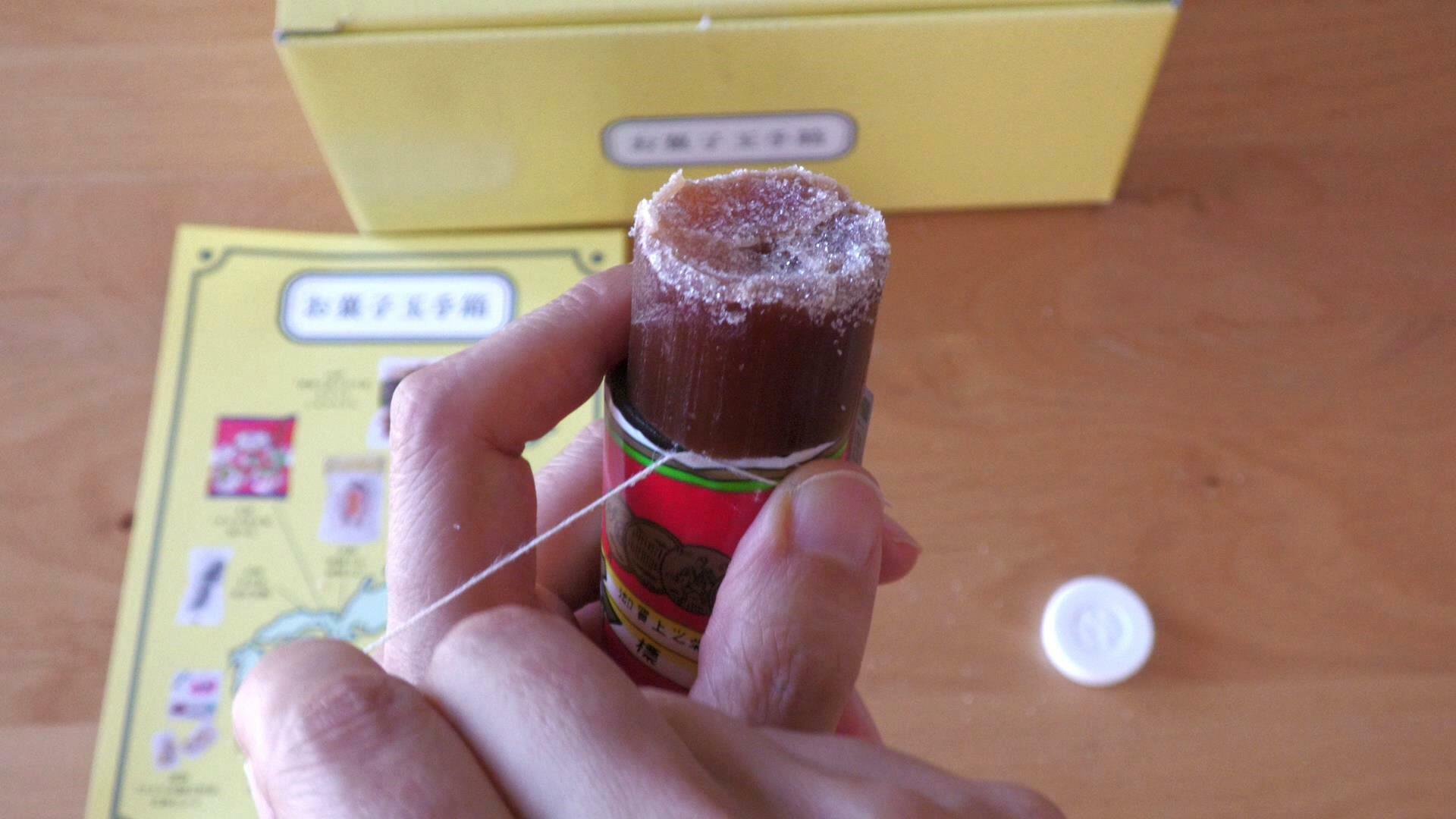 関西限定のお菓子玉手箱に入っていた五勝手屋本舗の丸缶羊羹