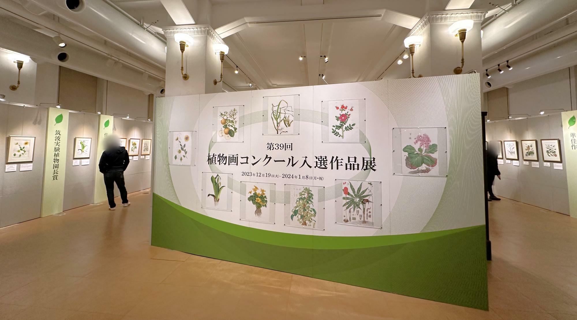 「第39回植物画コンクール入選作品展」会場の様子