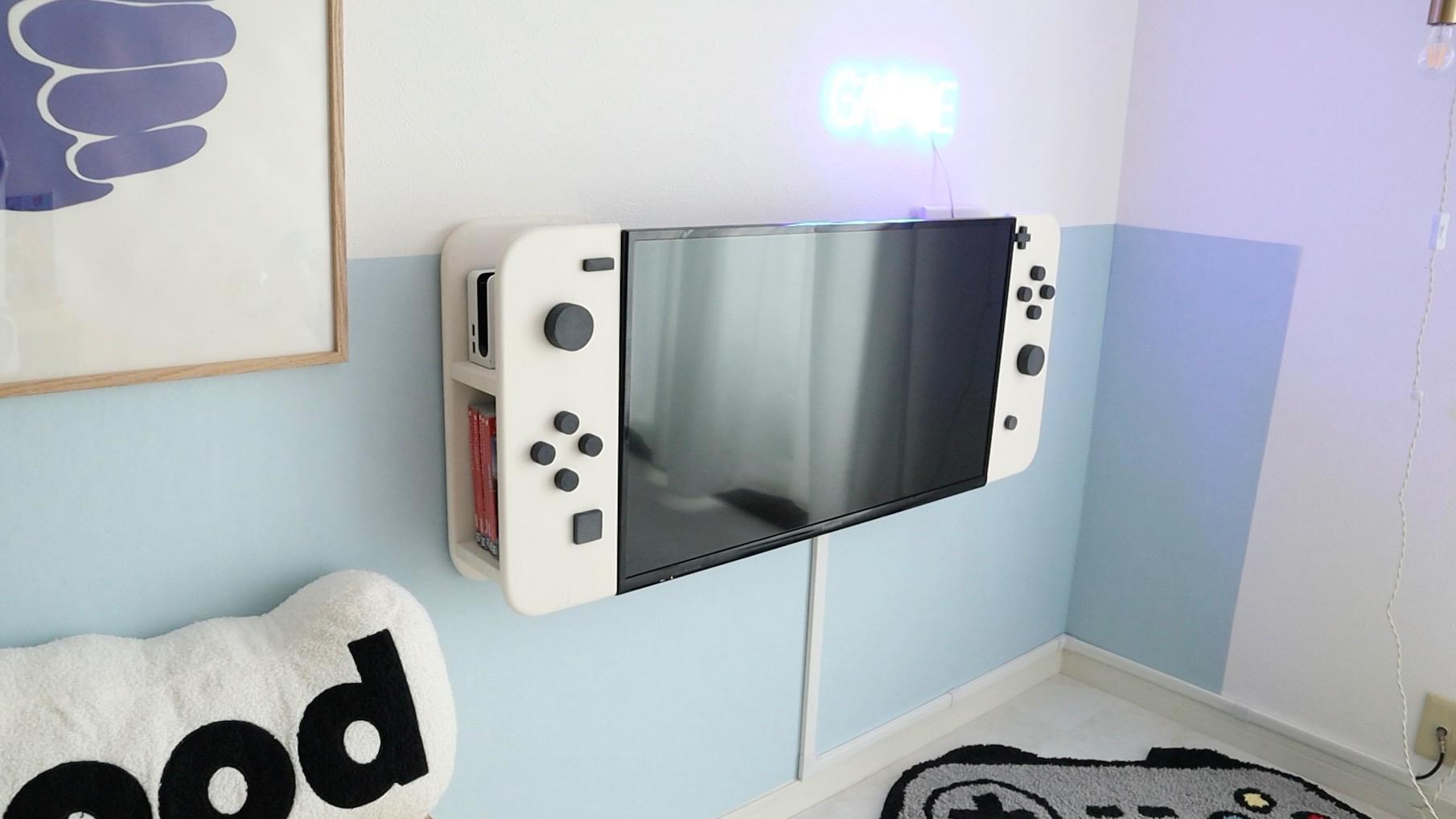 任天堂　switch風　テレビ台 DIY】本物そっくり！？テレビをニンテンドースイッチ風にするDIY