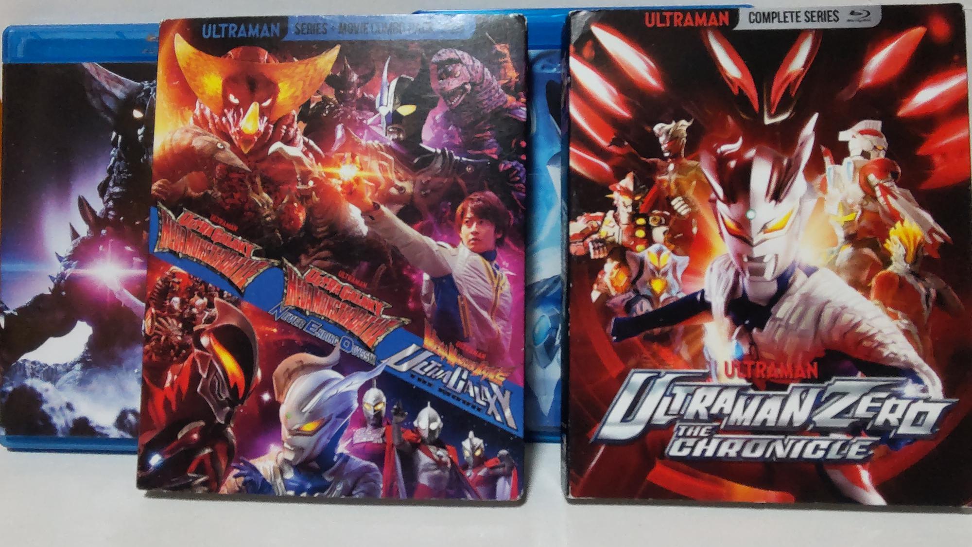 米国市場ではミルクリーク・エンターテインメントより歴代ウルトラマンシリーズのBlu-rayが次々に発売されており、日本では未Blu-ray化だったタイトルも複数発売された（筆者撮影）。