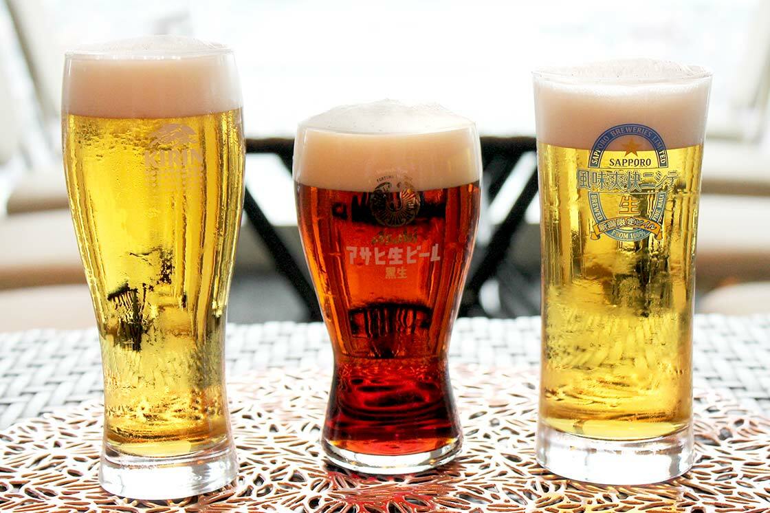 ３種類の会社のビールが贅沢に飲める