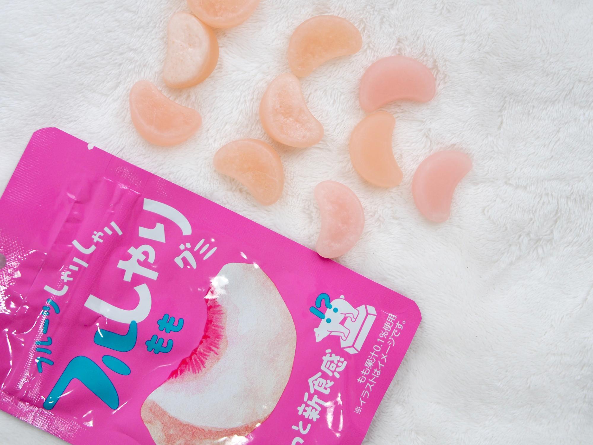 フルしゃりグミ　もも フルしゃりグミ もも」をセブンで発見！冷やして食べると