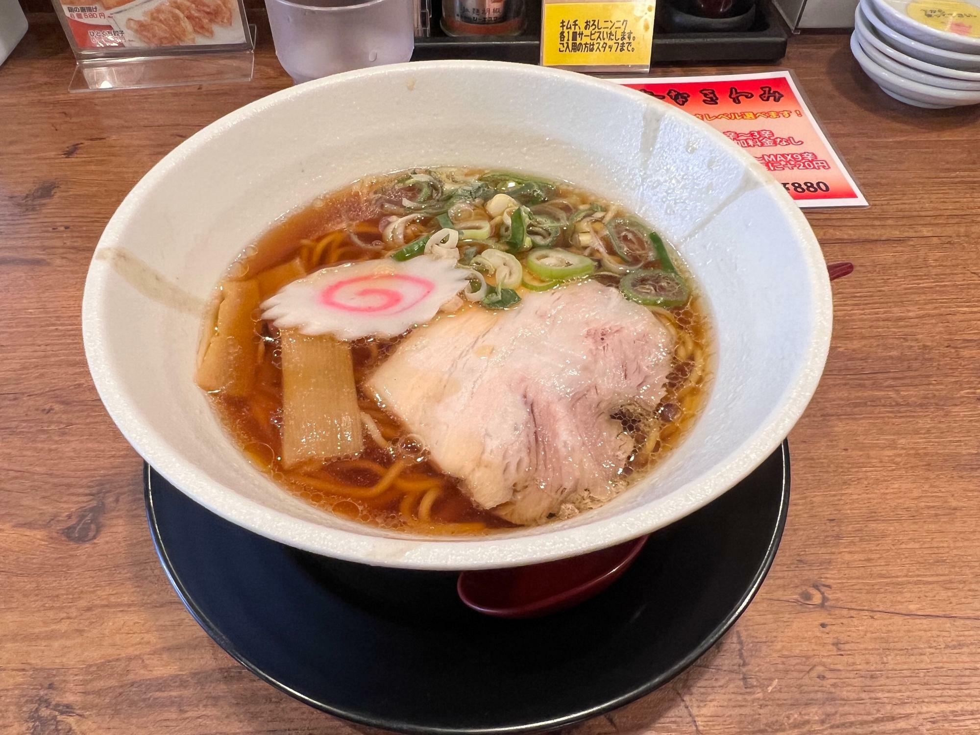 到着した醤油ラーメン