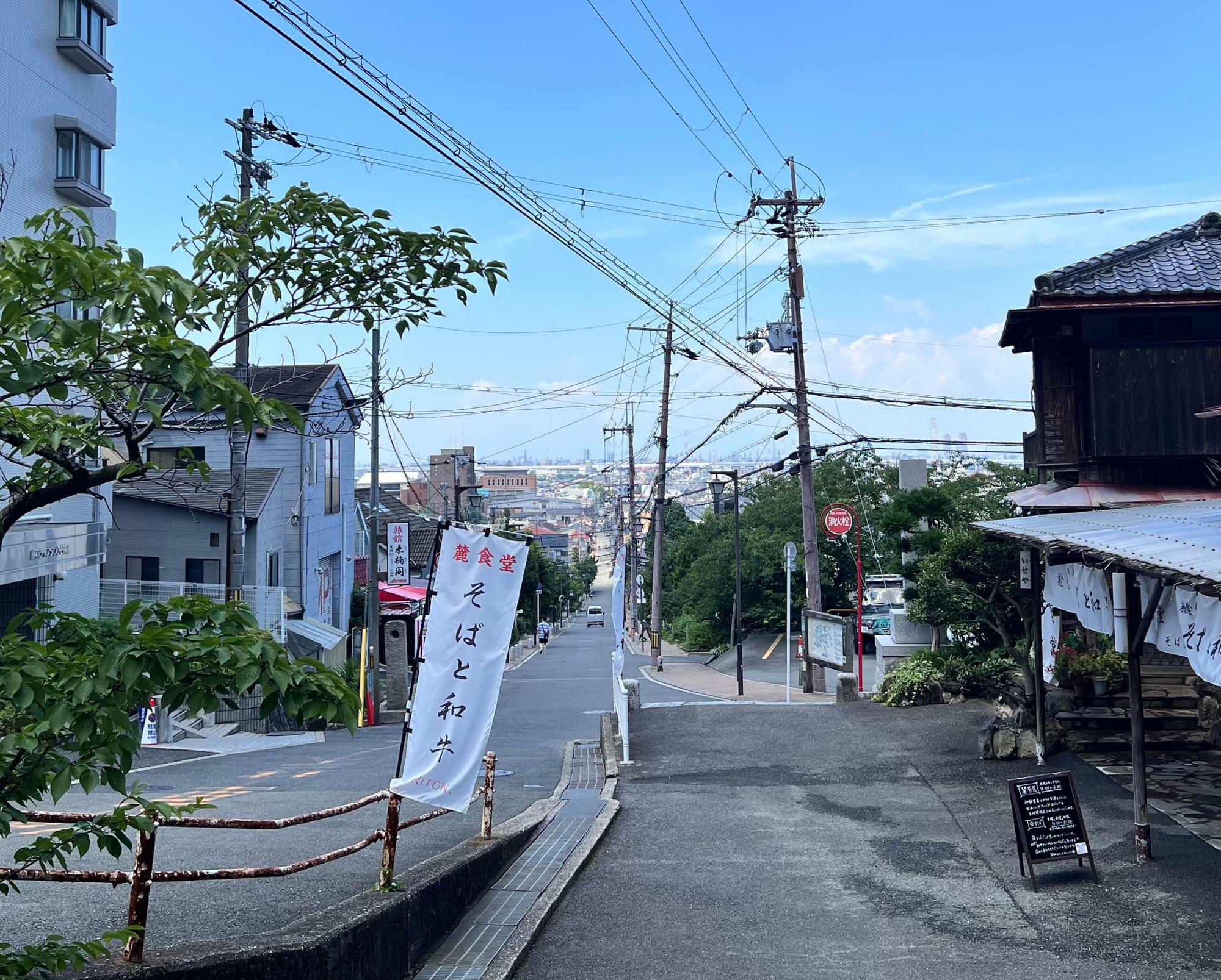 参道上から市内の市街地を眺めてみました。夏はこれからが本番です