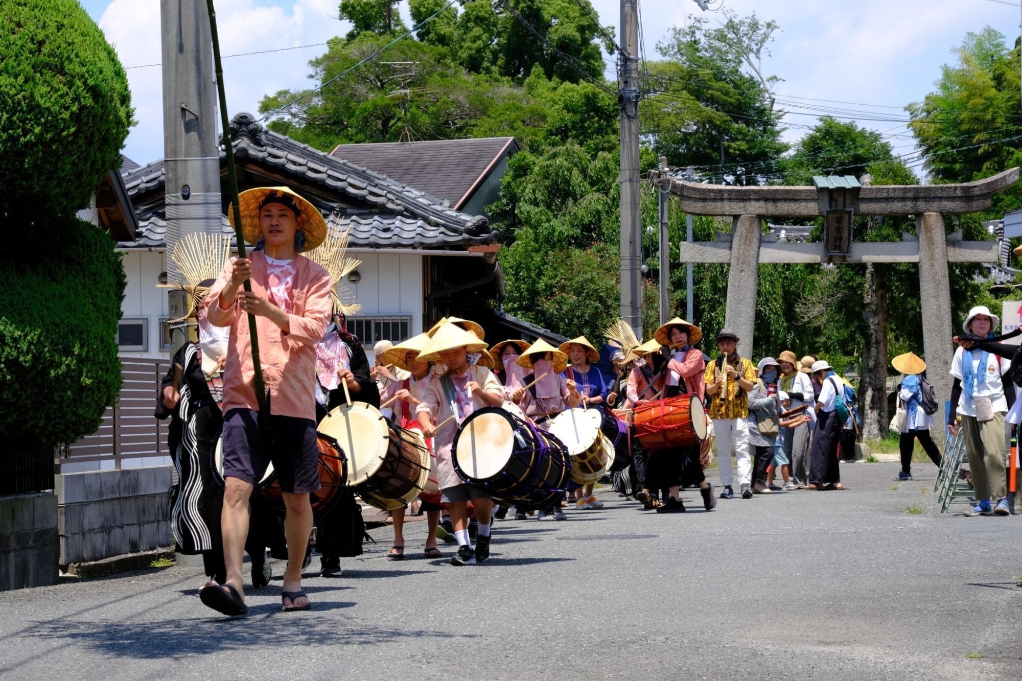 和太鼓の郷土芸能団体「サエキ囃子」（提供：佐伯篤宣さん）