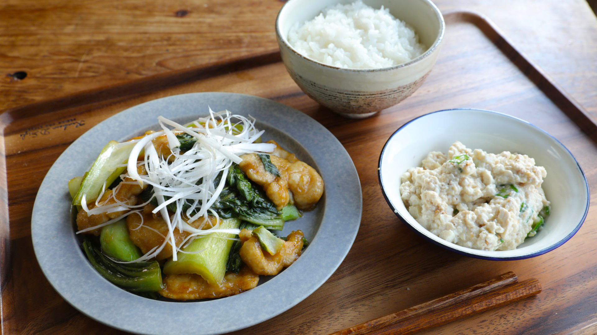 鶏むねのさっとポン酢煮＆オクラの白和え