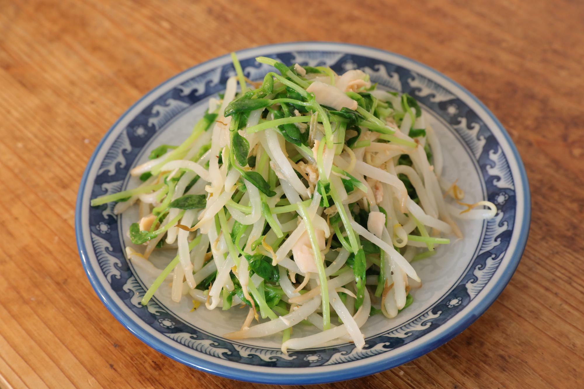 豆苗ともやしのうまツナ和え