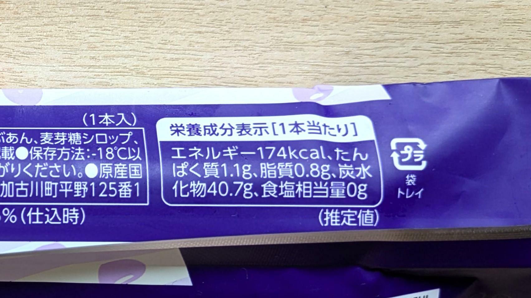 さんざし飴あずきの栄養成分表示