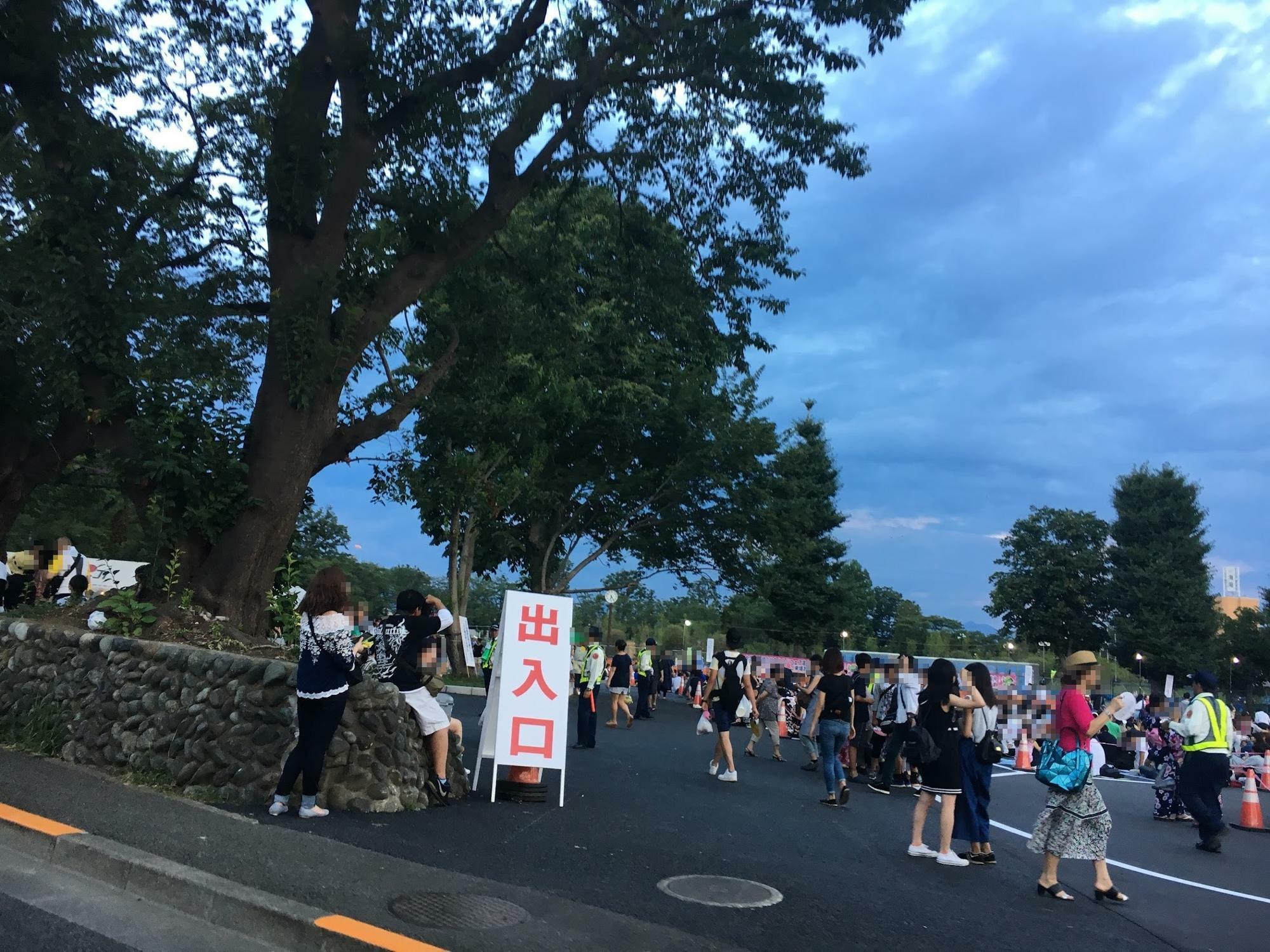 過去の八王子花火大会当日の富士森公園の様子