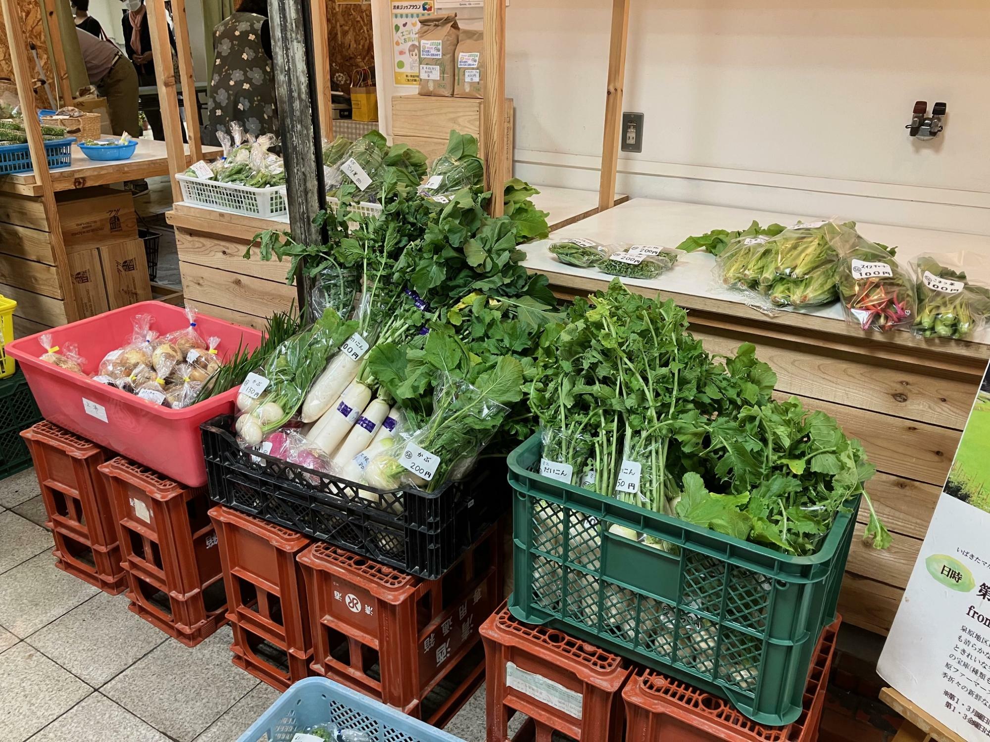 開店を待つ野菜たち