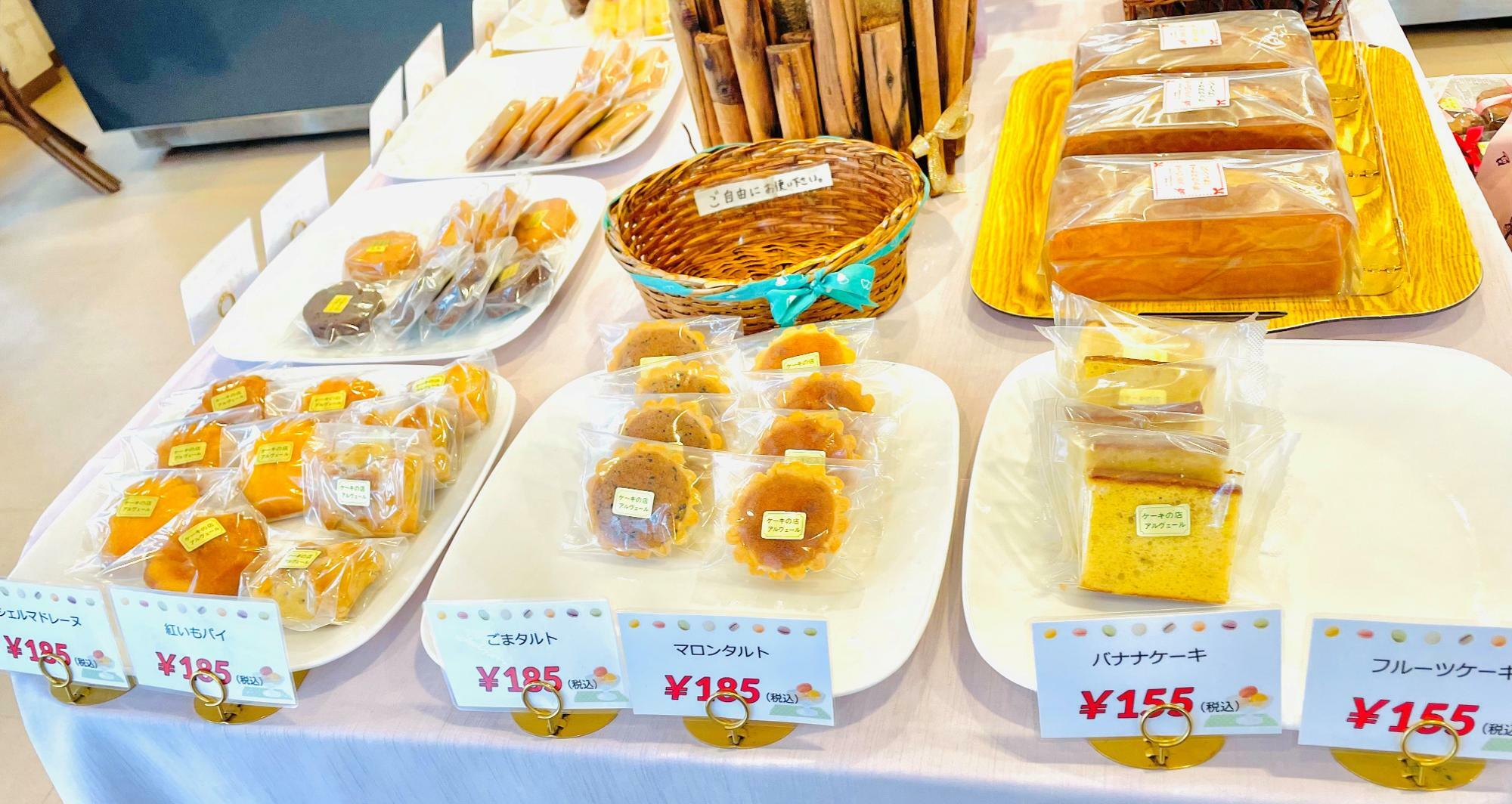 焼き菓子のコーナー