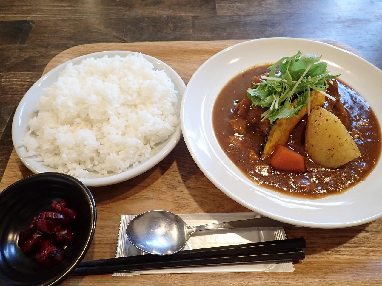 辛さは「甘口」御飯は「白御飯（大）」