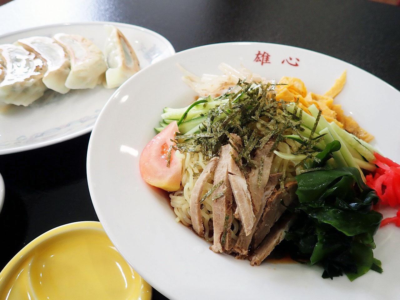 私の訪問時には餃子とともに冷やし中華を注文しました