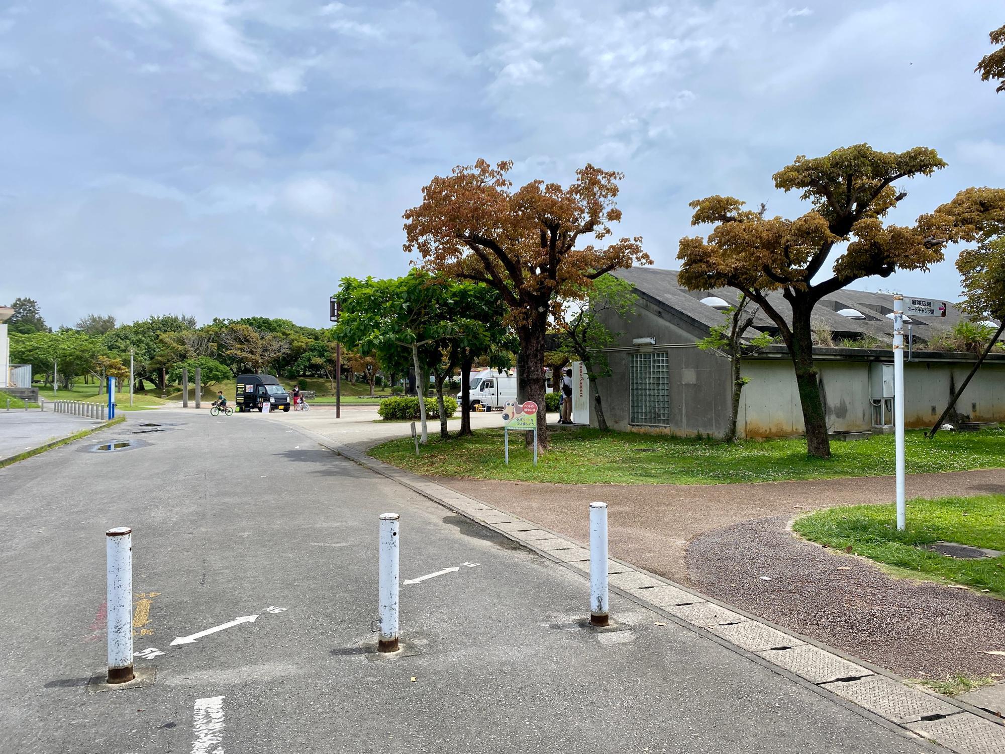 ユリ園へは右手の方向です