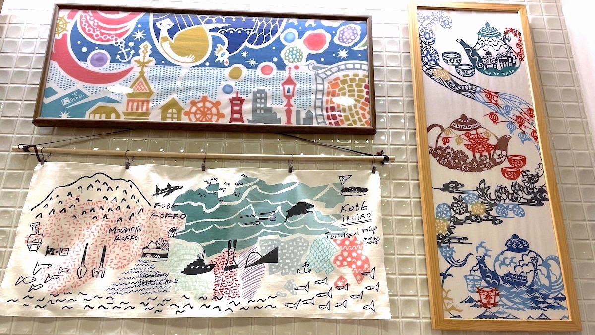 これらは全部、神戸柄。左上：DENALI 左下：なりゆきサーカス ノダマキコ 右：谷田有似