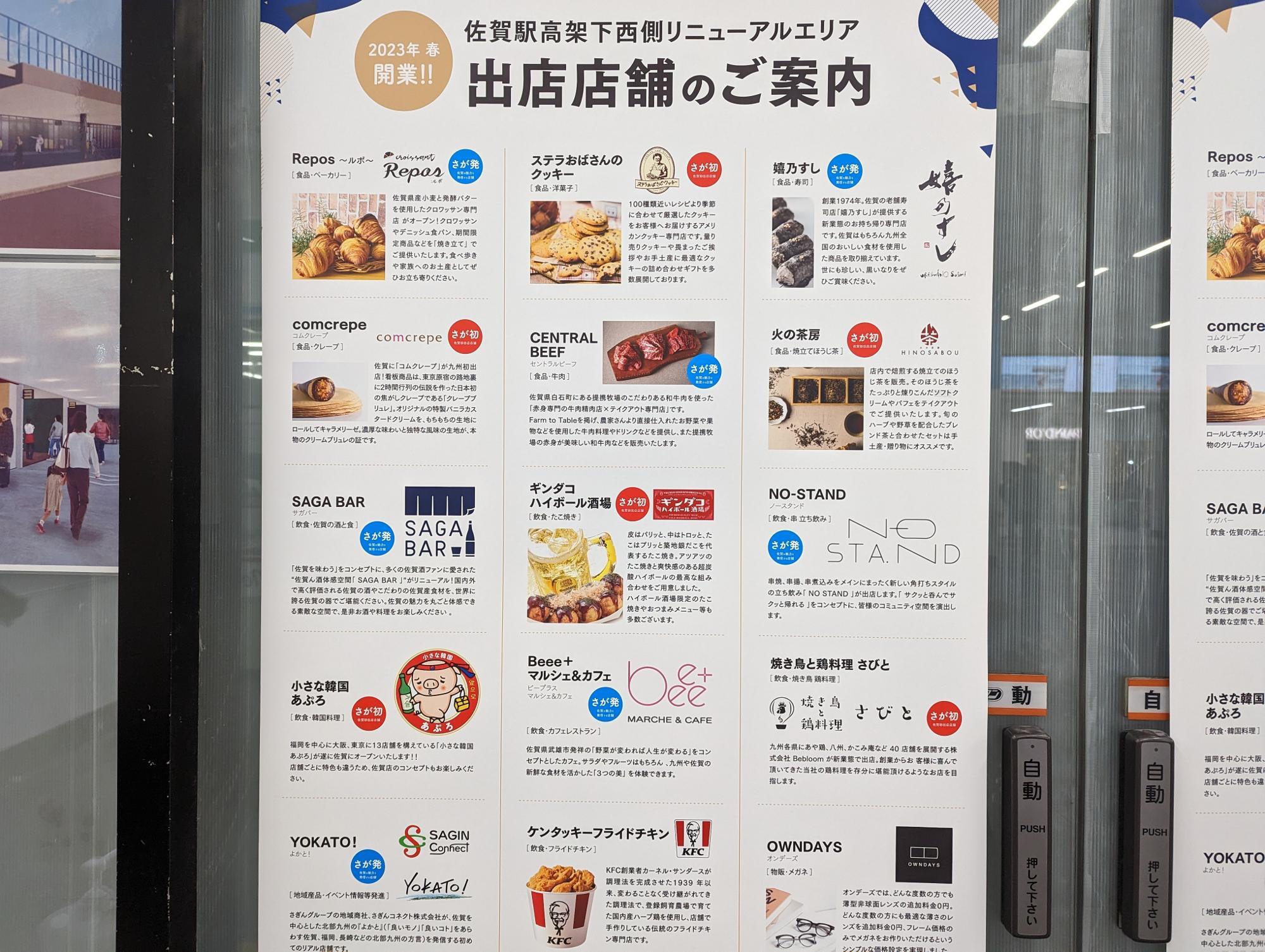 佐賀駅西口の出店店舗