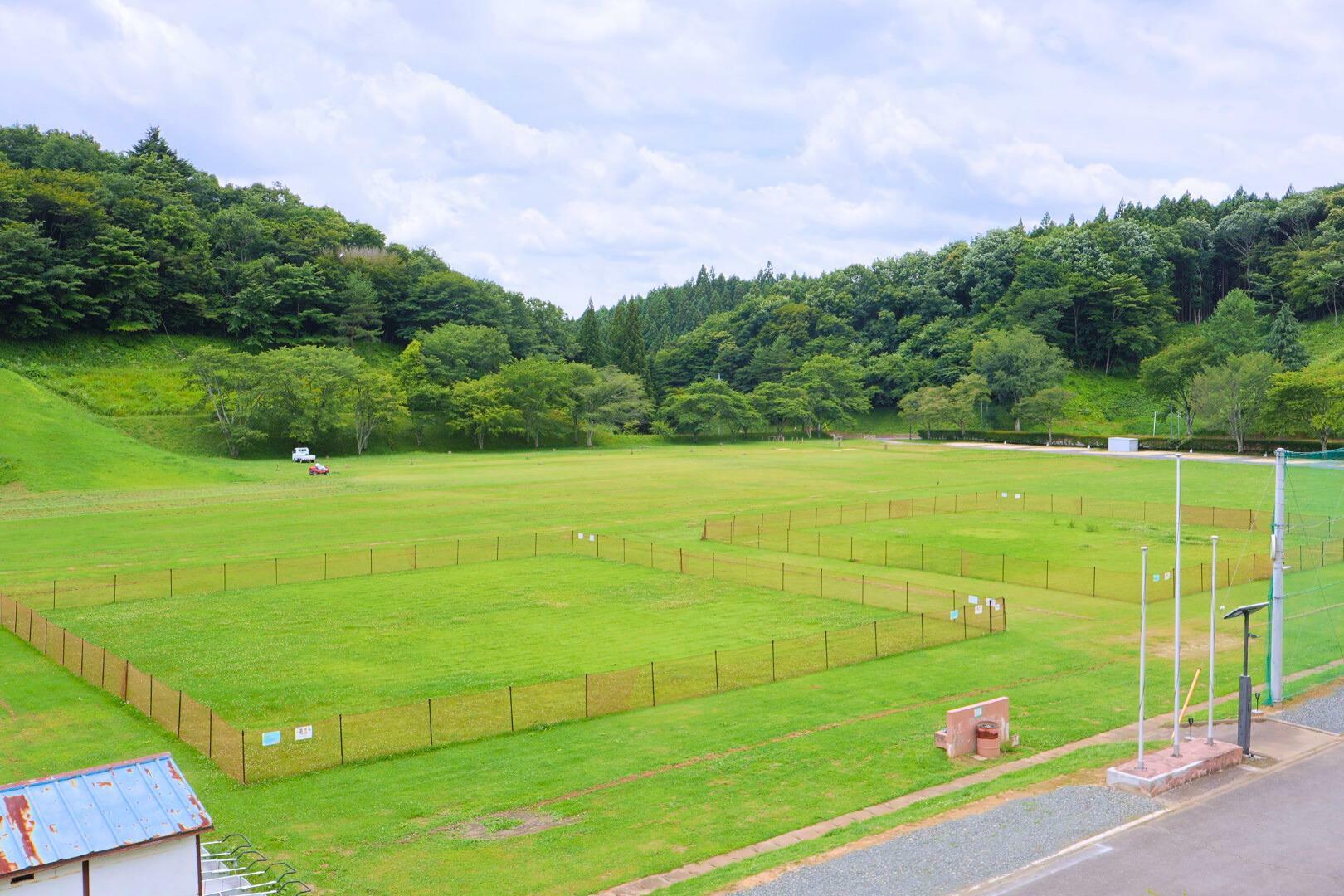 校庭には広々としたドッグランが2つ