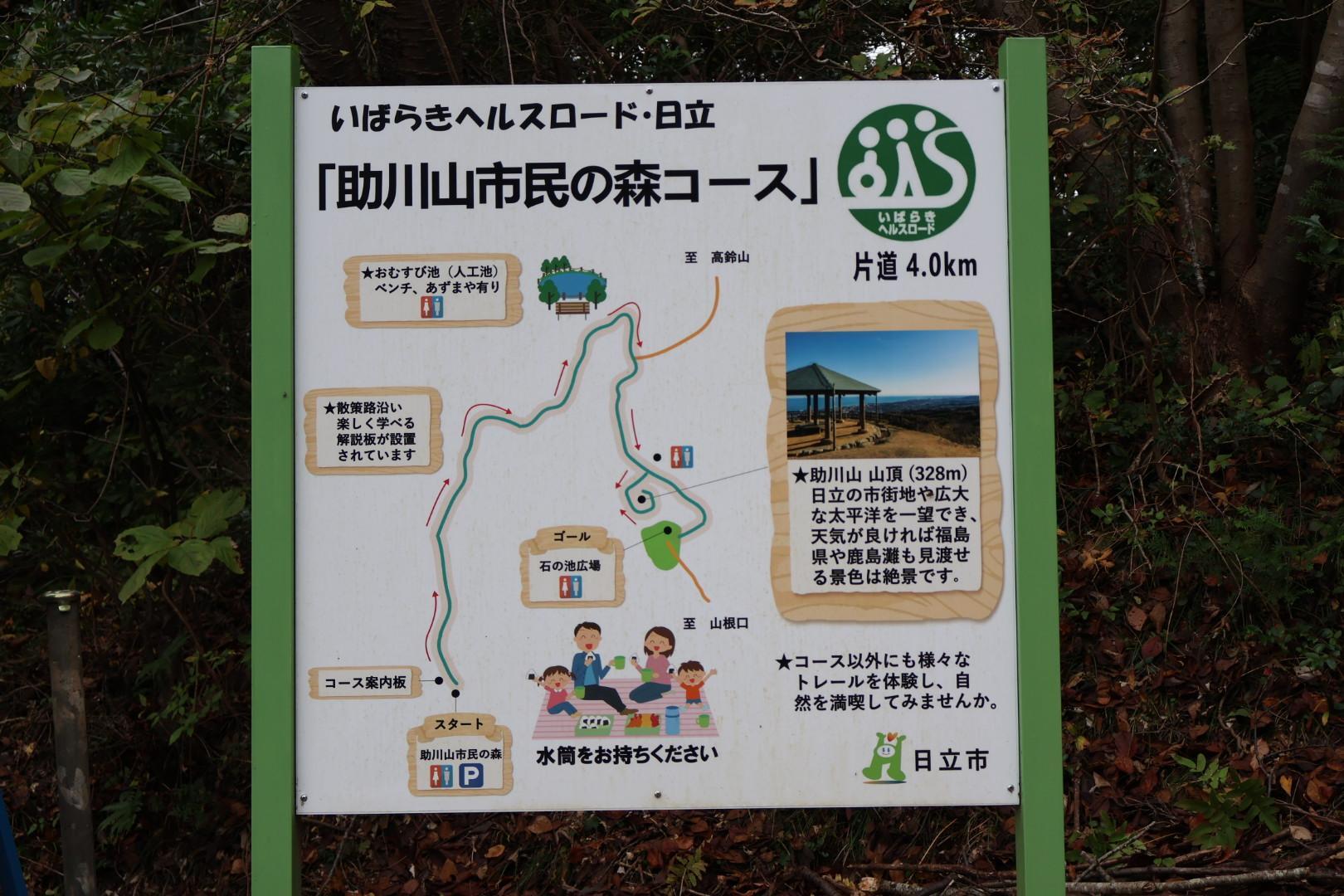 助川山市民の森コース案内板