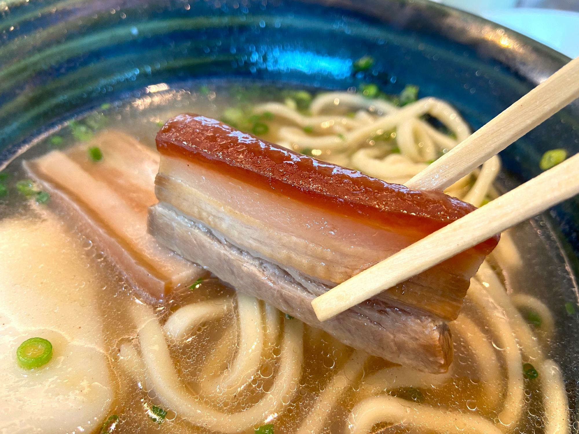 三枚肉は味が染みていました。