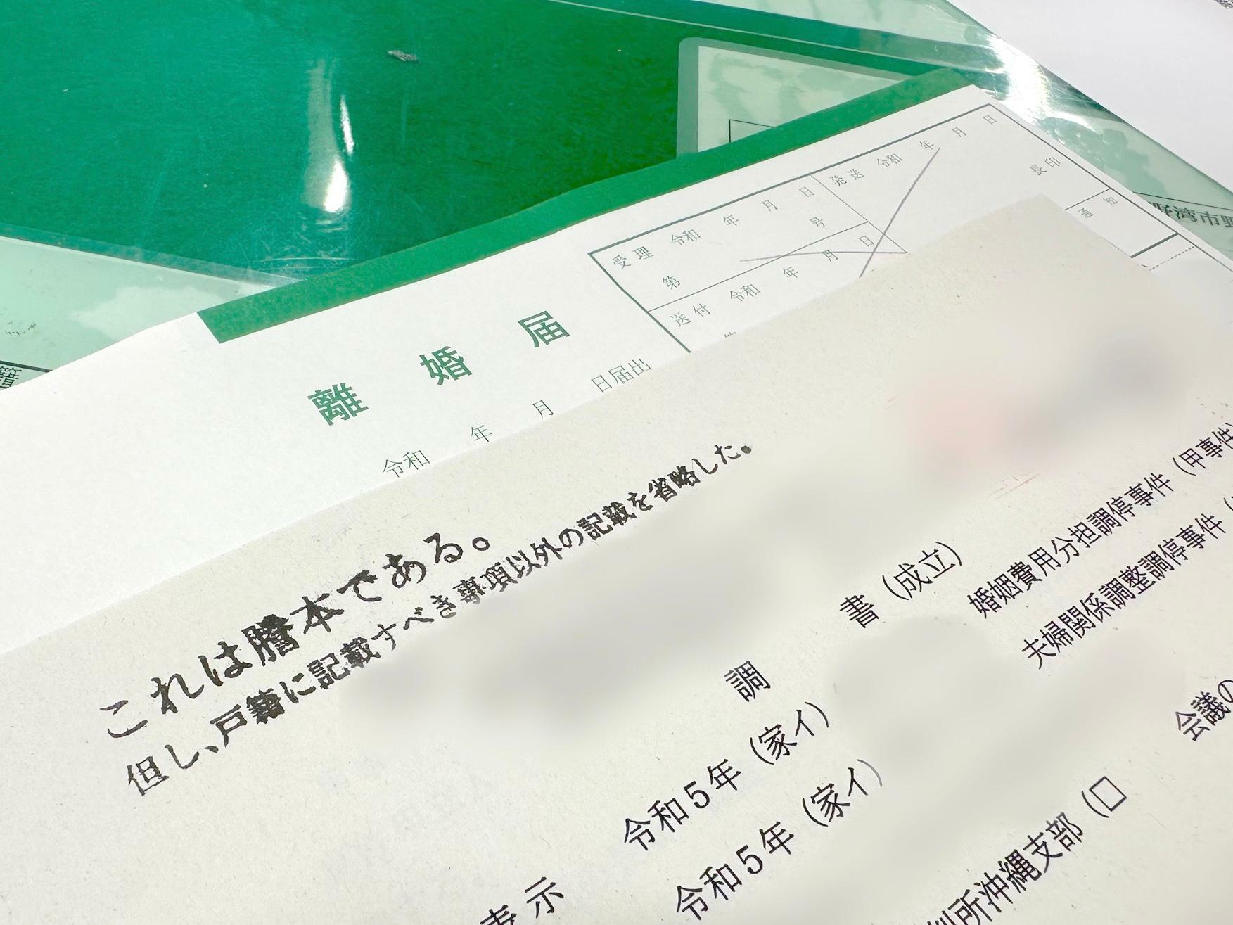 調停成立した5日後に提出した離婚届。結婚休暇ではなく離婚休暇の新設を願うほど手続きが煩雑でした。