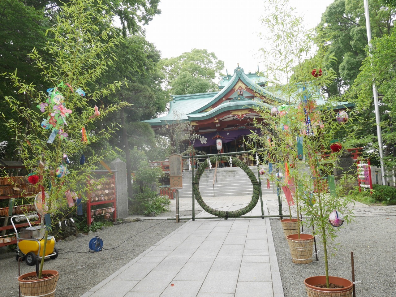 多摩川・多摩川浅間神社の茅の輪（平成29年）