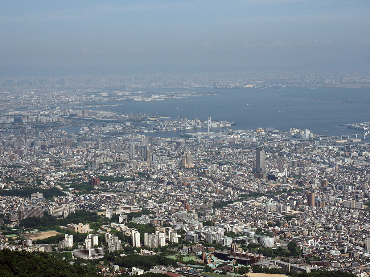 大阪湾を挟んだ風景。