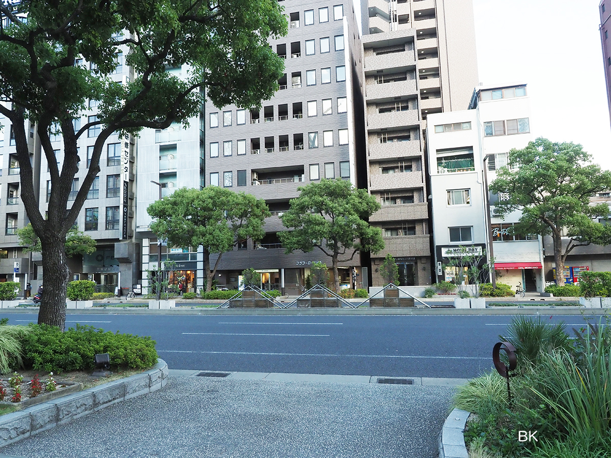 神戸市役所前からフラワーロードを眺める。
