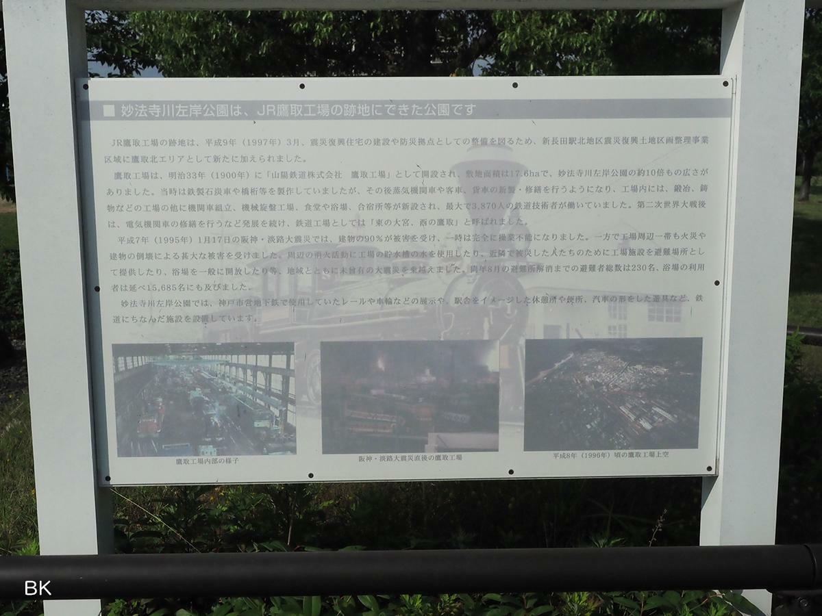 妙法寺川左岸公園の案内板