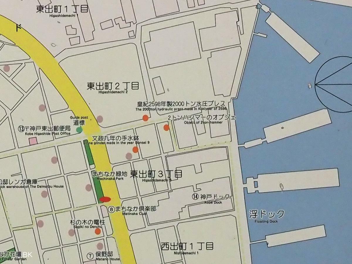 東出町界隈の案内地図。