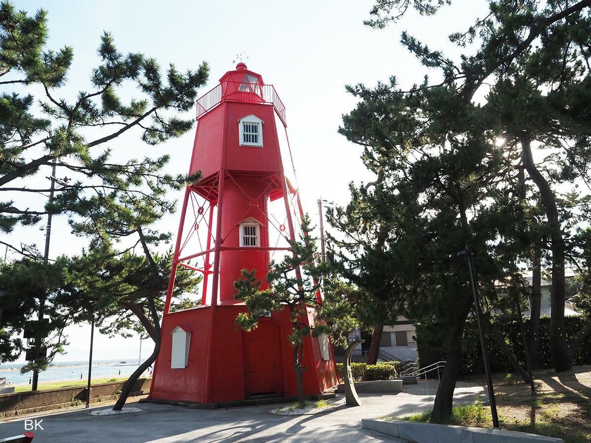 須磨海浜公園にある旧和田岬灯台。