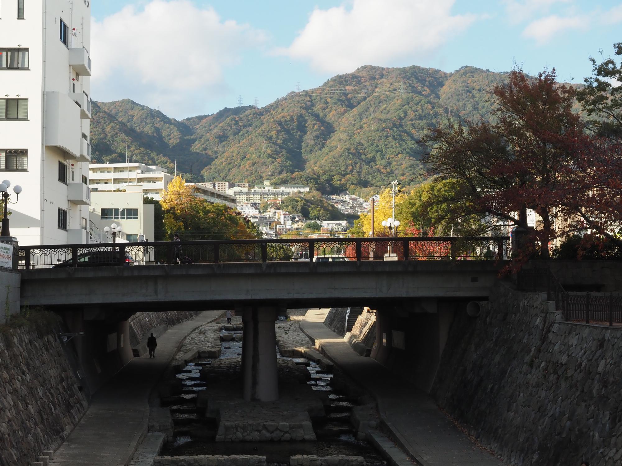 六甲山もきれいに見える公園。