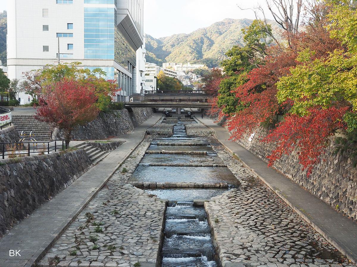 防災訓練のロケ地となった都賀川公園。