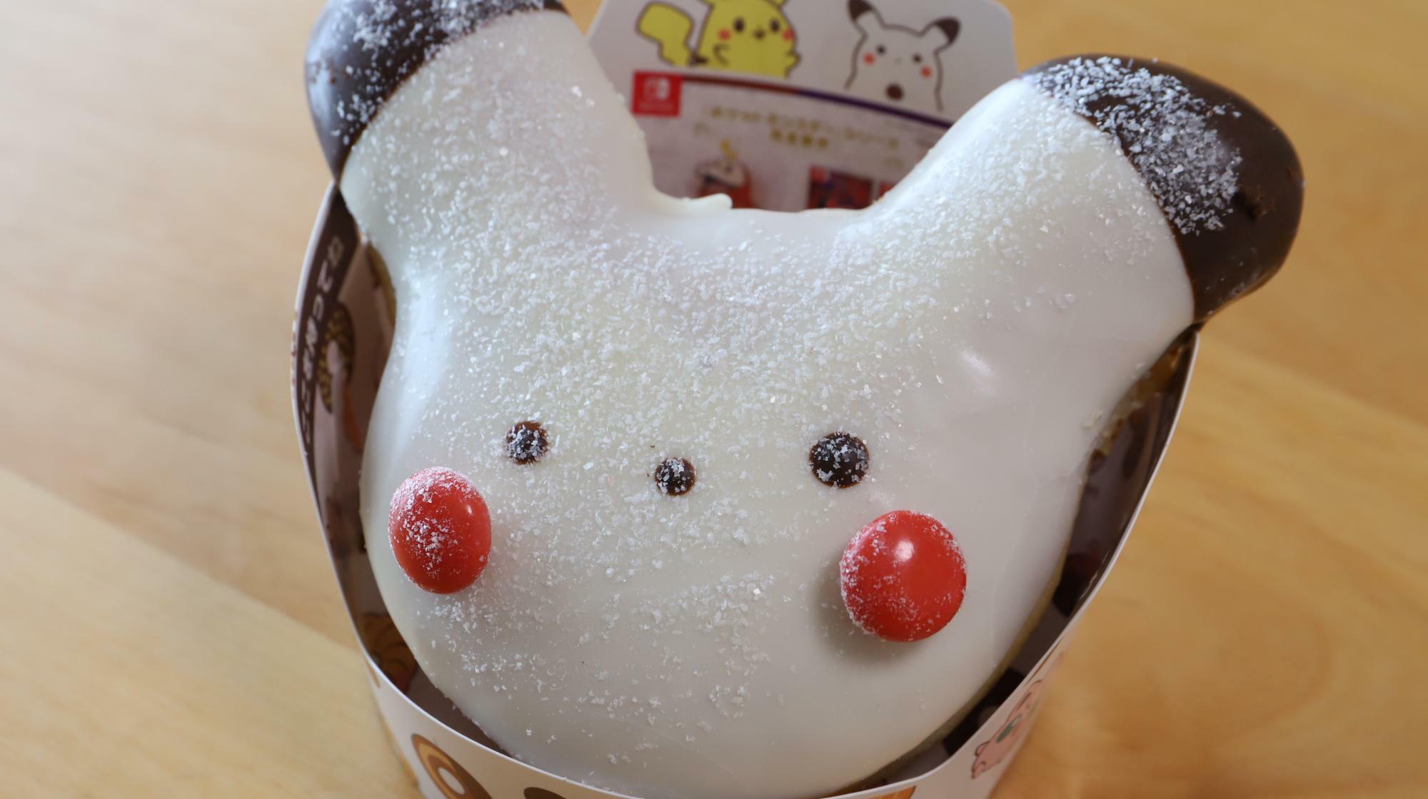 キラキラかわいいピカチュウ雪だるまドーナツ